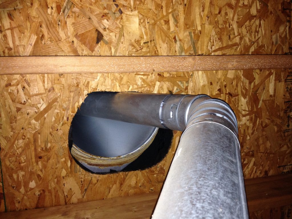 Flue pipe on gas heater touching roof sheeting!